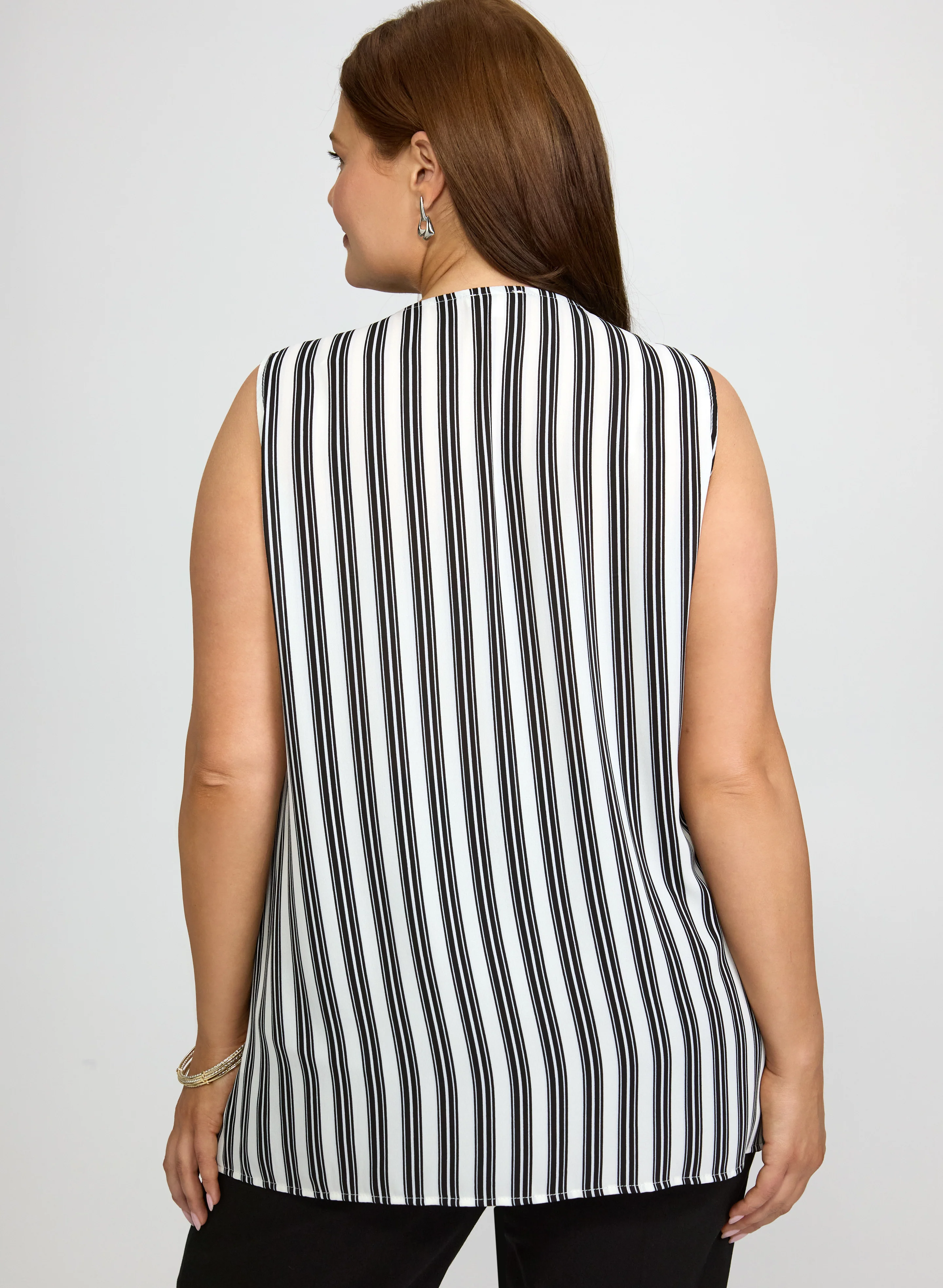 Sleeveless Stripe Blouse - Image 5