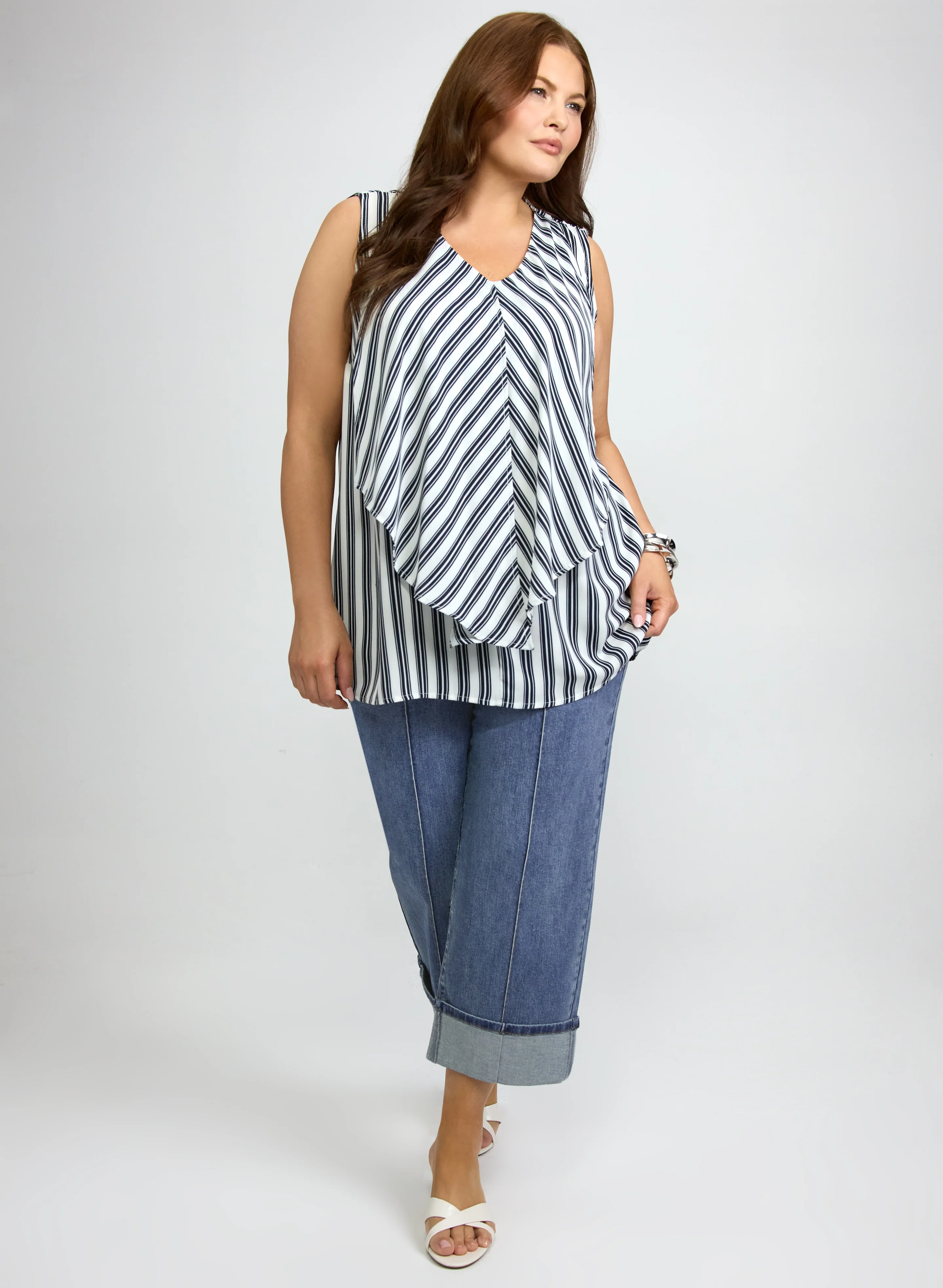 Sleeveless Stripe Blouse - Image 3