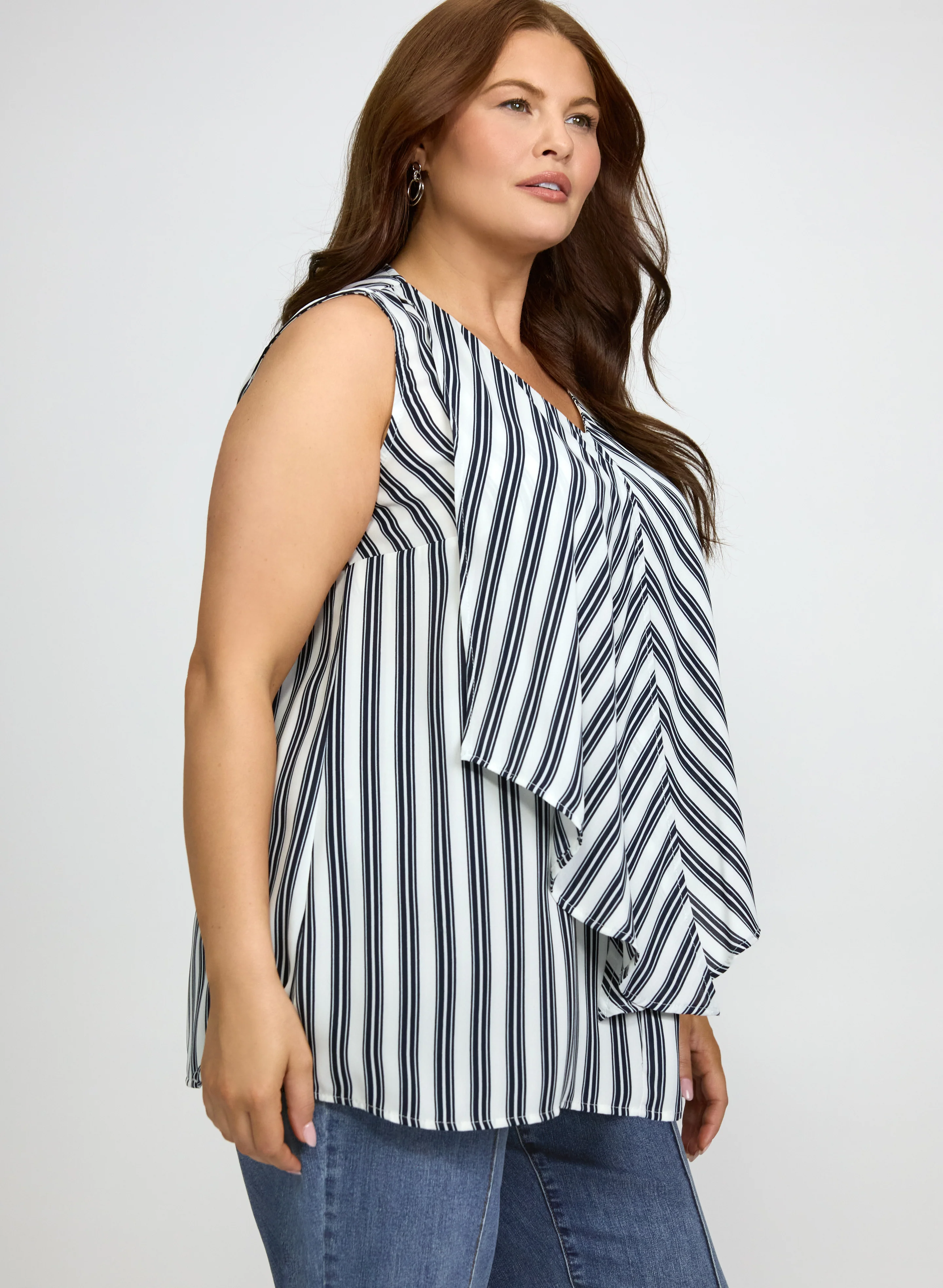 Sleeveless Stripe Blouse - Image 5