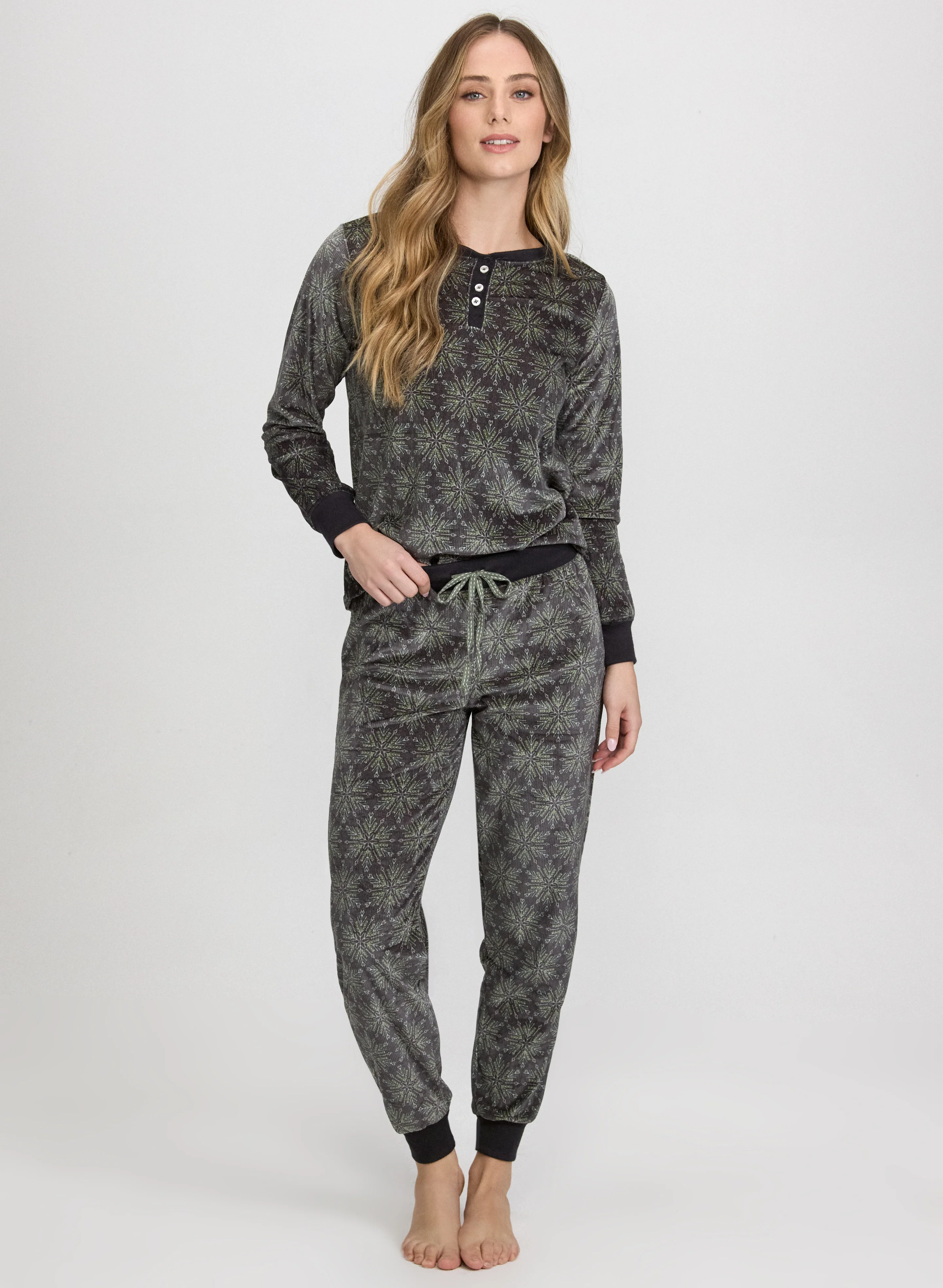 Snowflake Print Pyjama Set