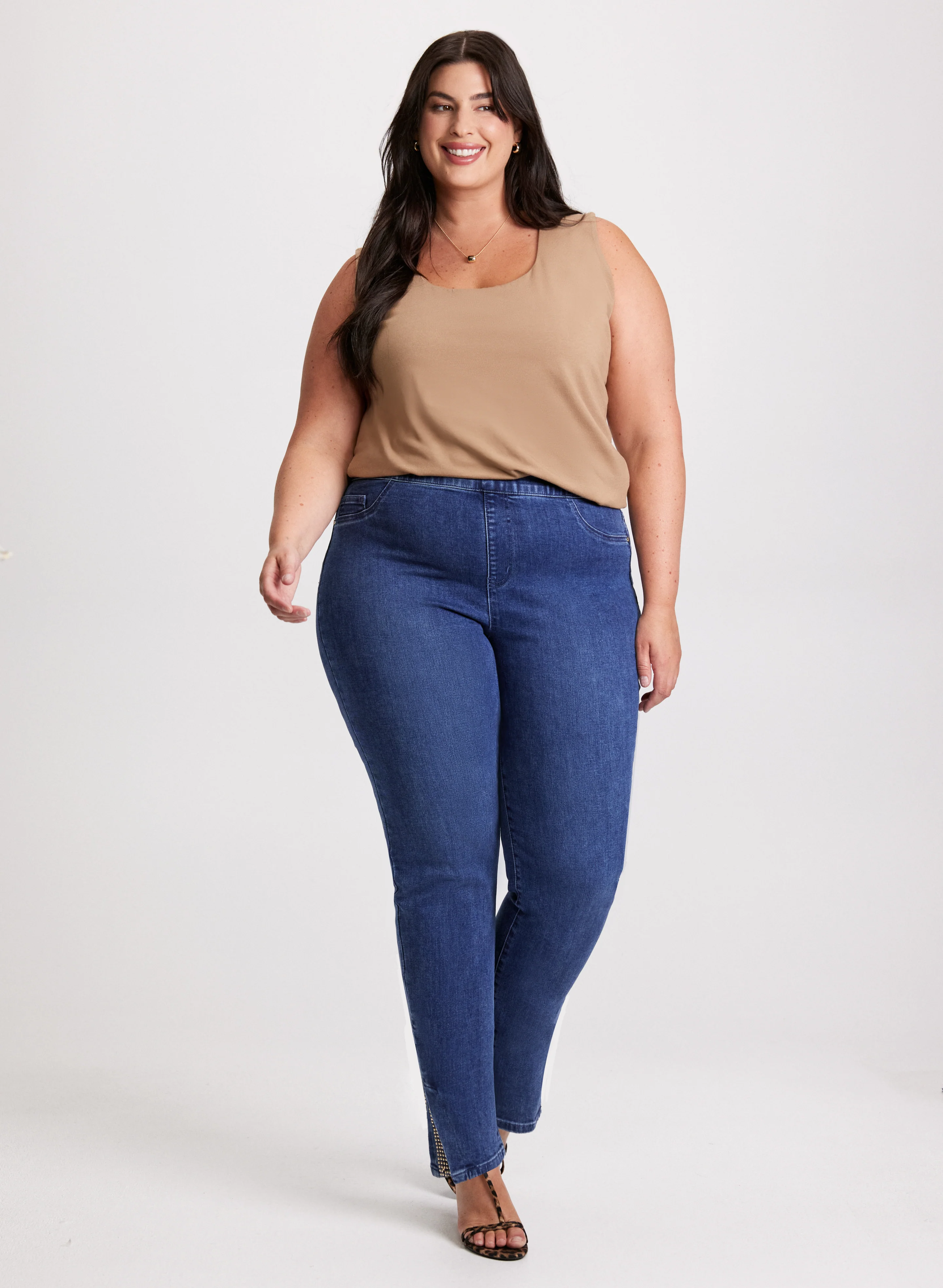 Square Neck Tank Top & Pull-On Jeans