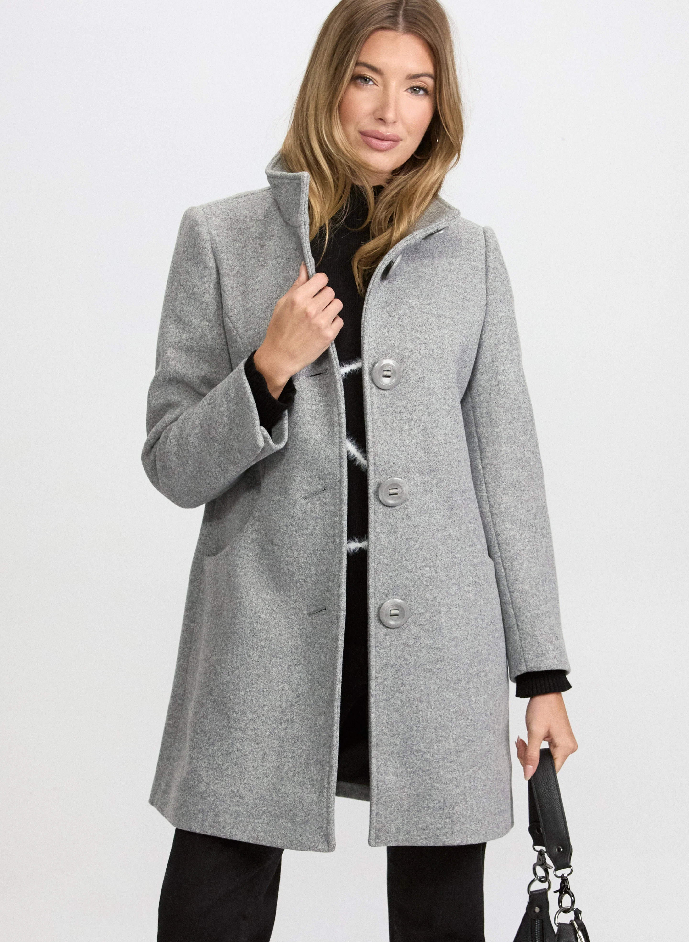 Stretch Wool-Blend Coat