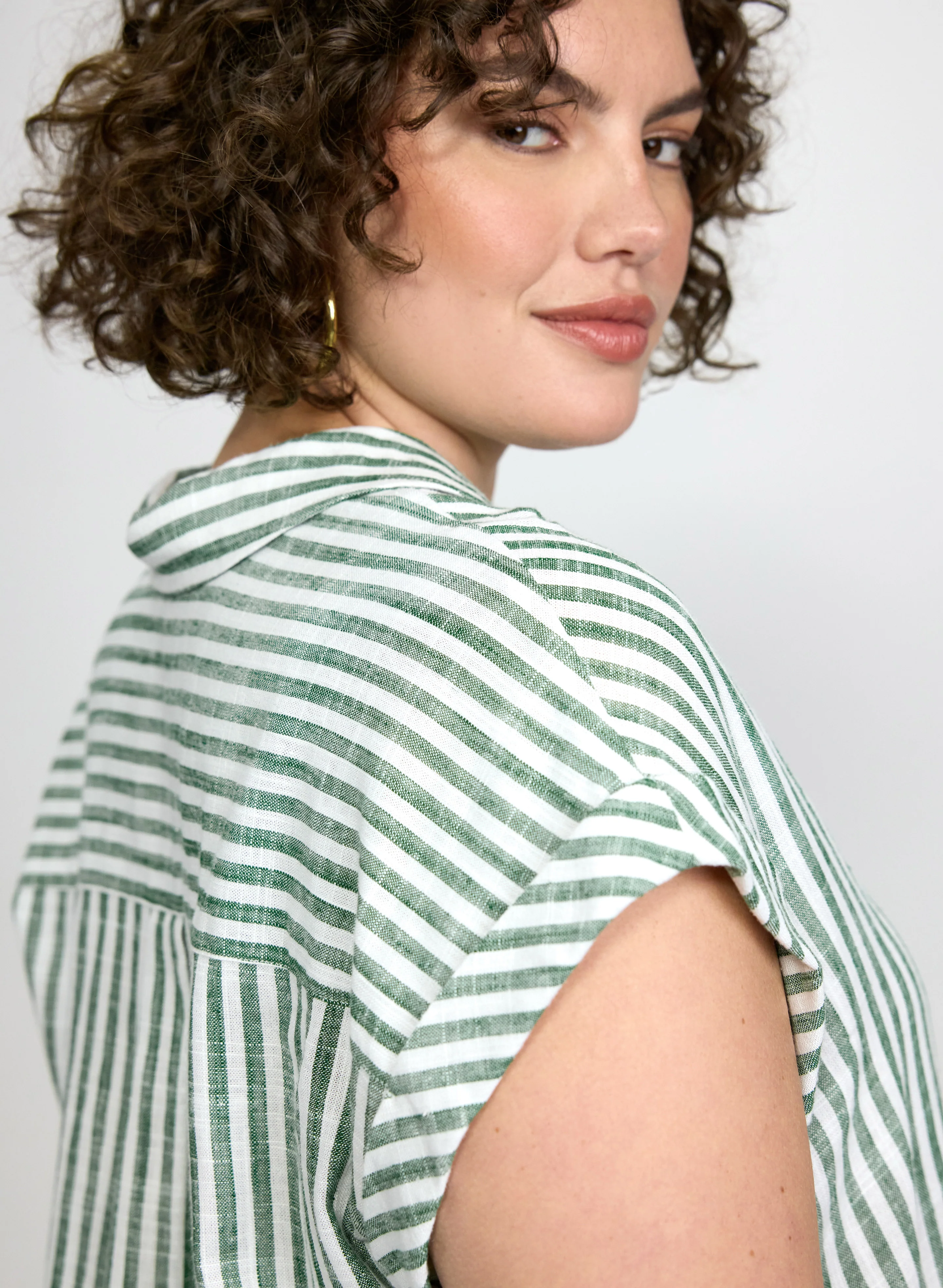 Stripe Front Tie Blouse - Image 4