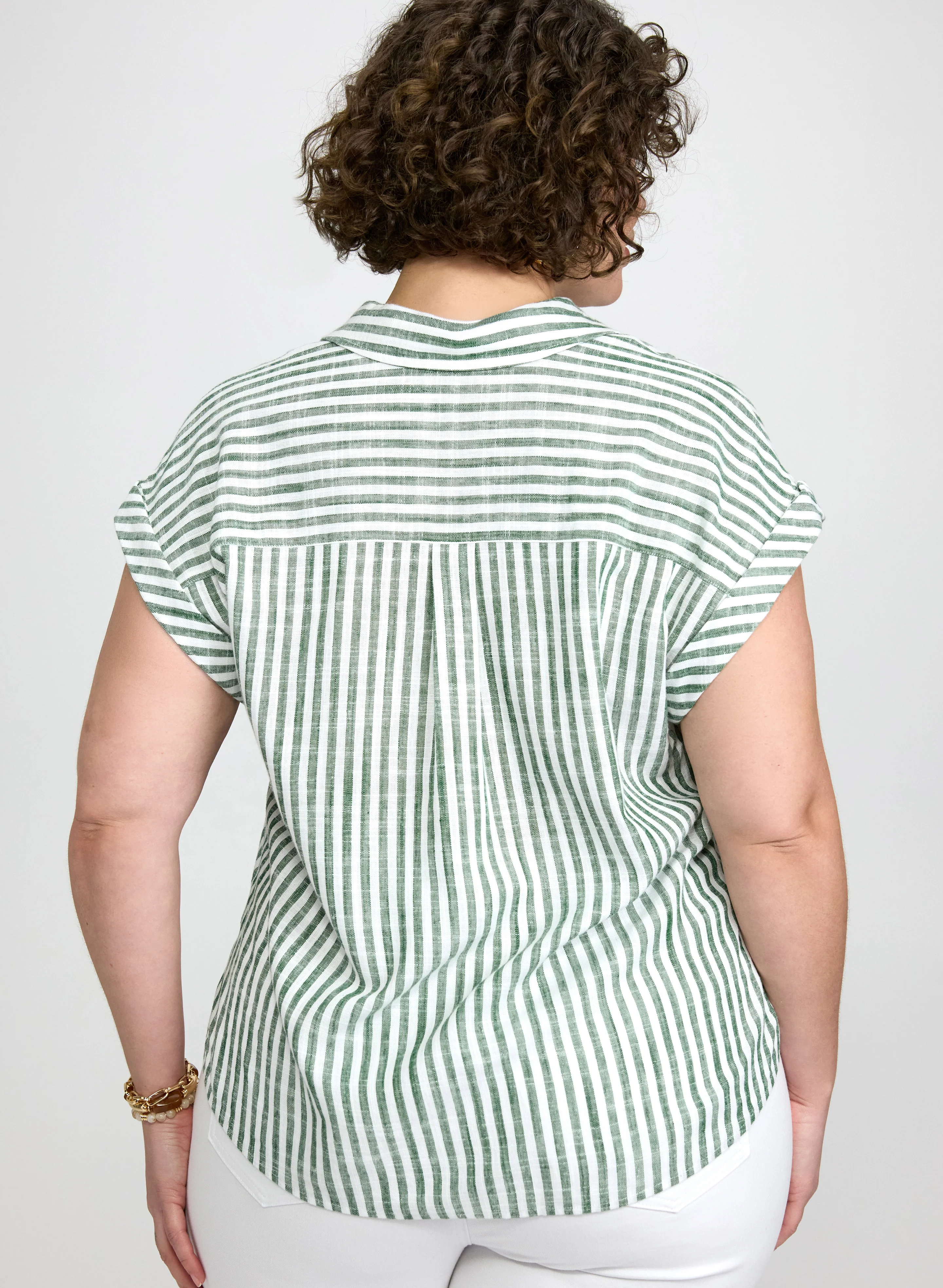 Stripe Front Tie Blouse - Image 8