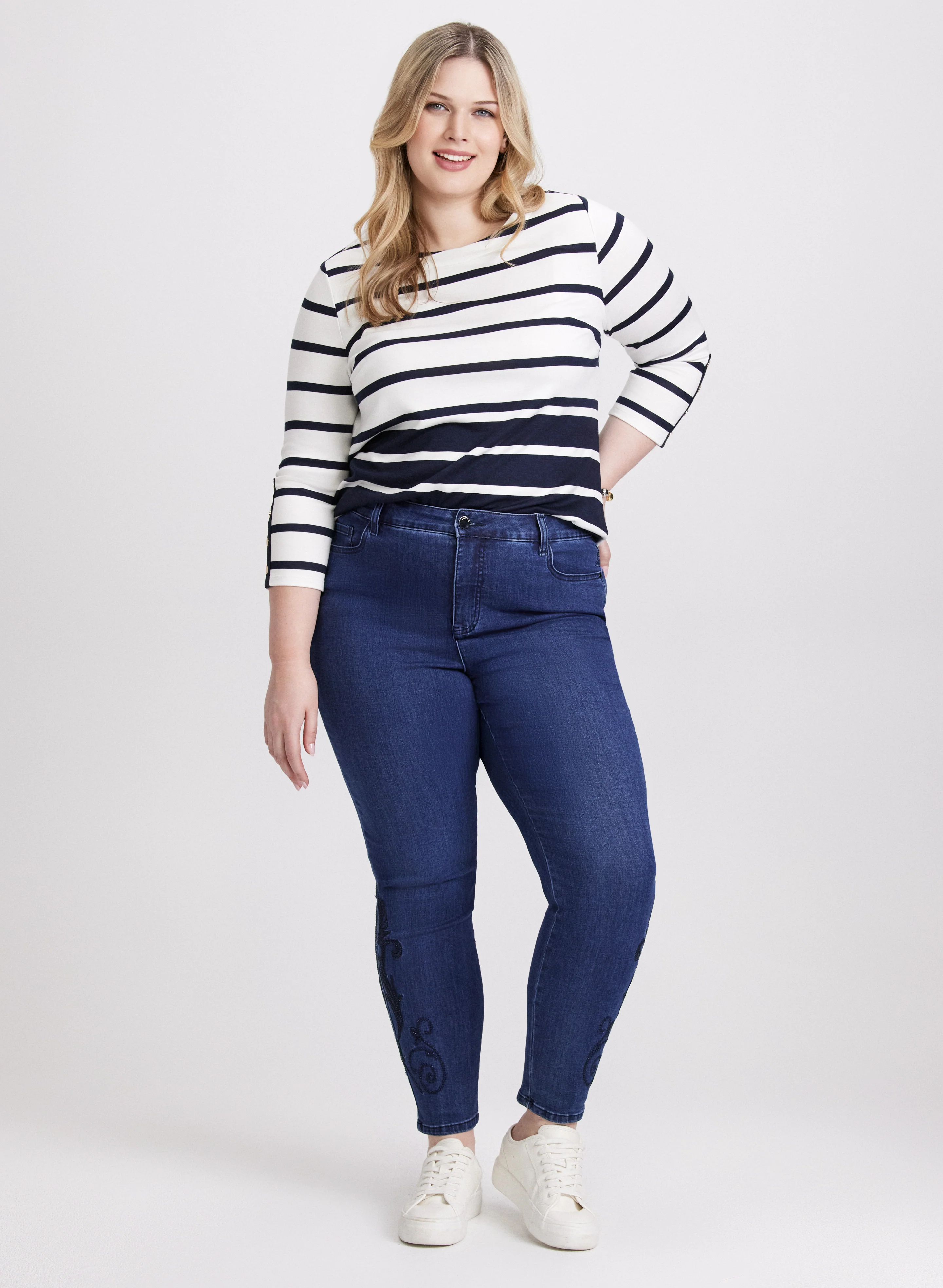 Striped Button Detail Top - Image 3