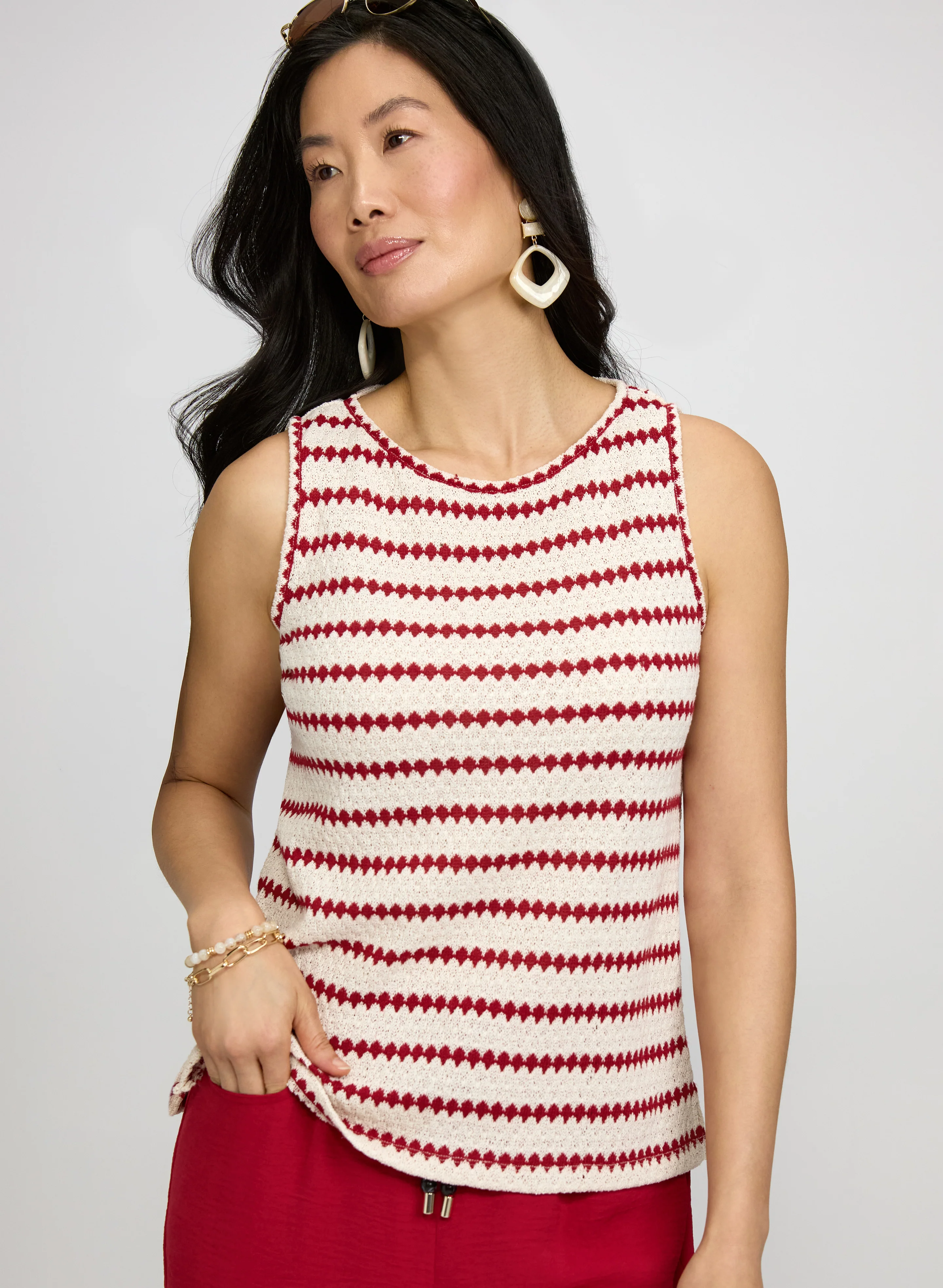 Striped Crochet Tank Top