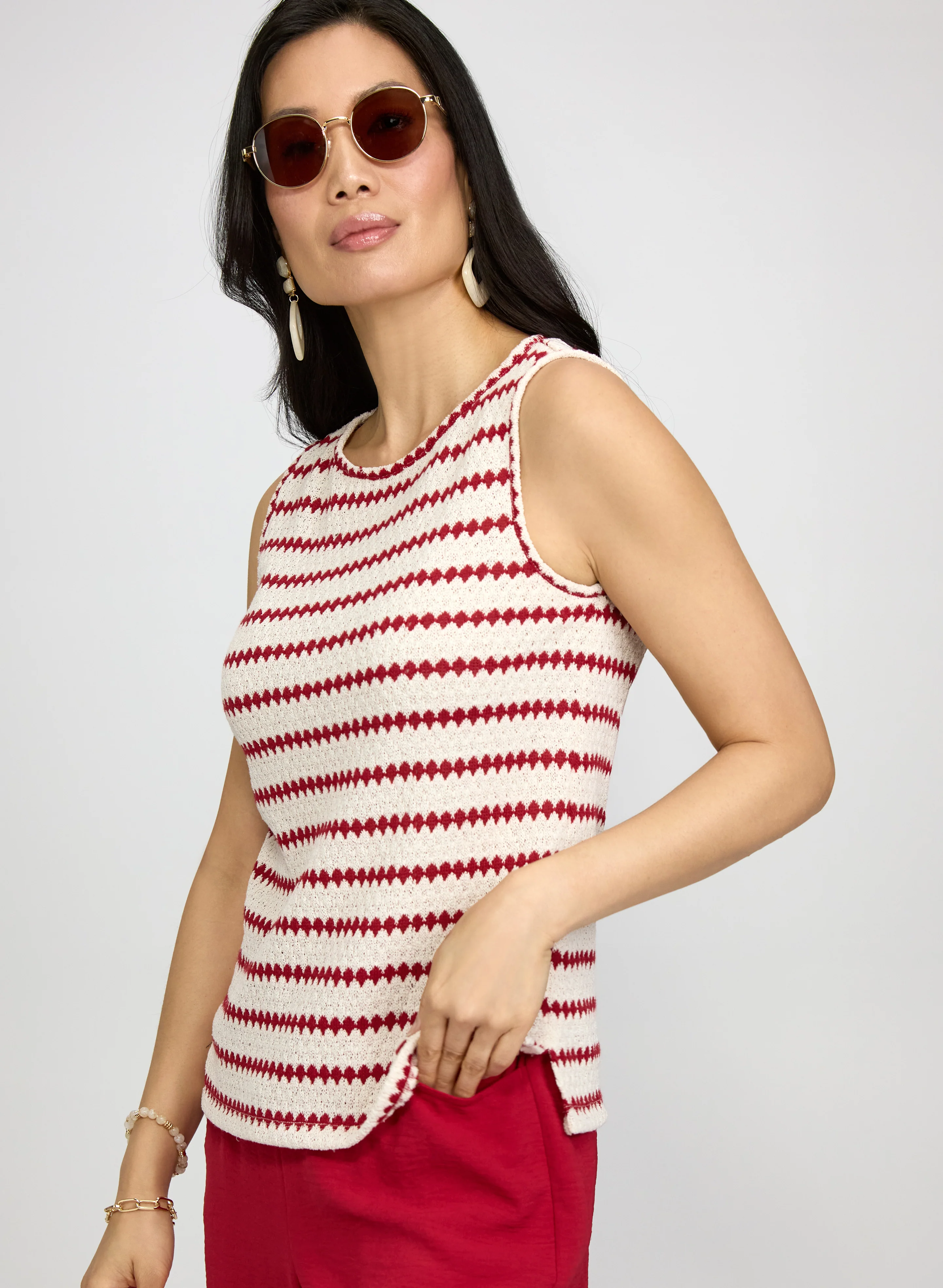 Striped Crochet Tank Top - Image 2
