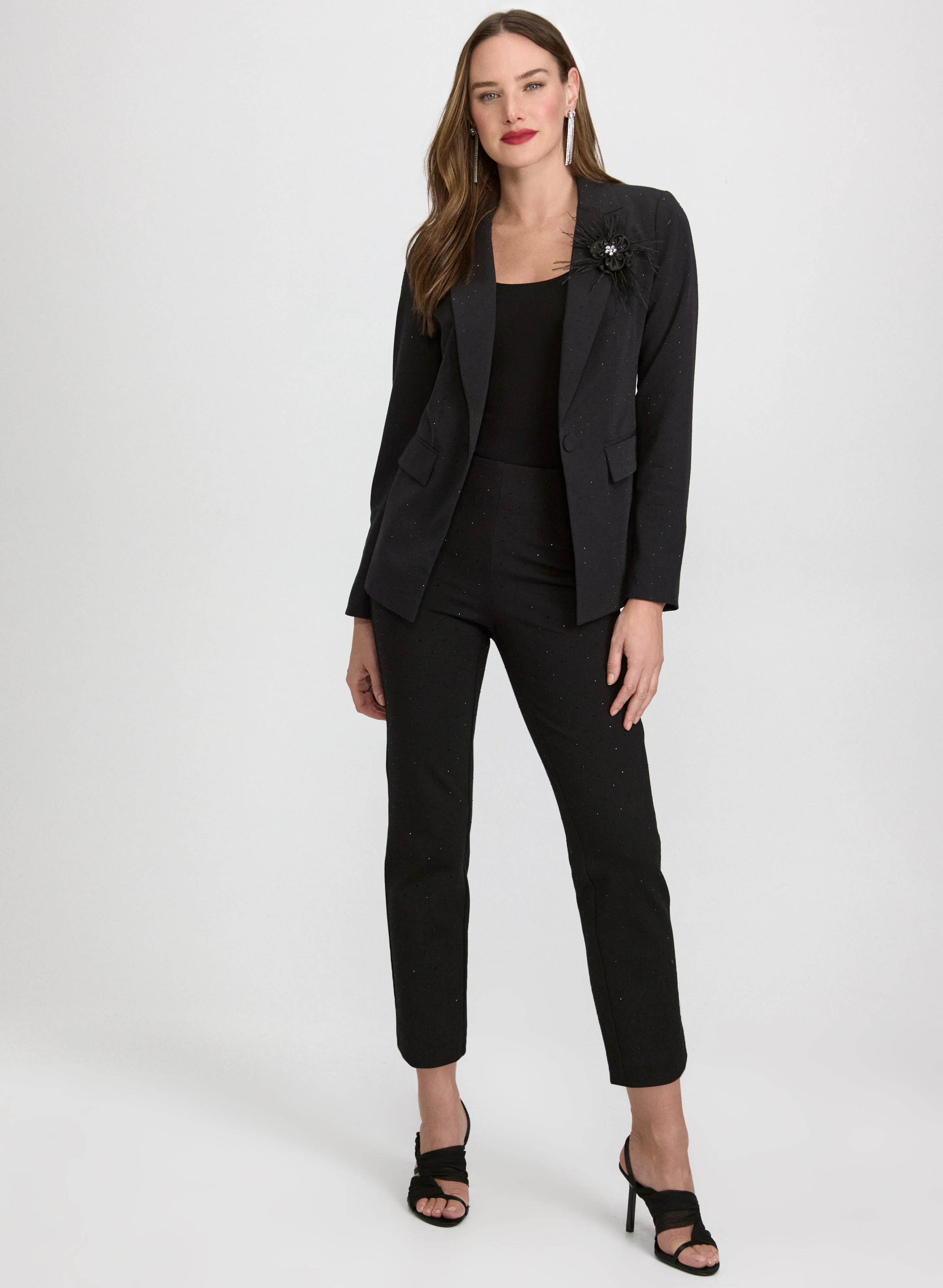 Stud Embellished Blazer & Sofia Rhinestone Pants