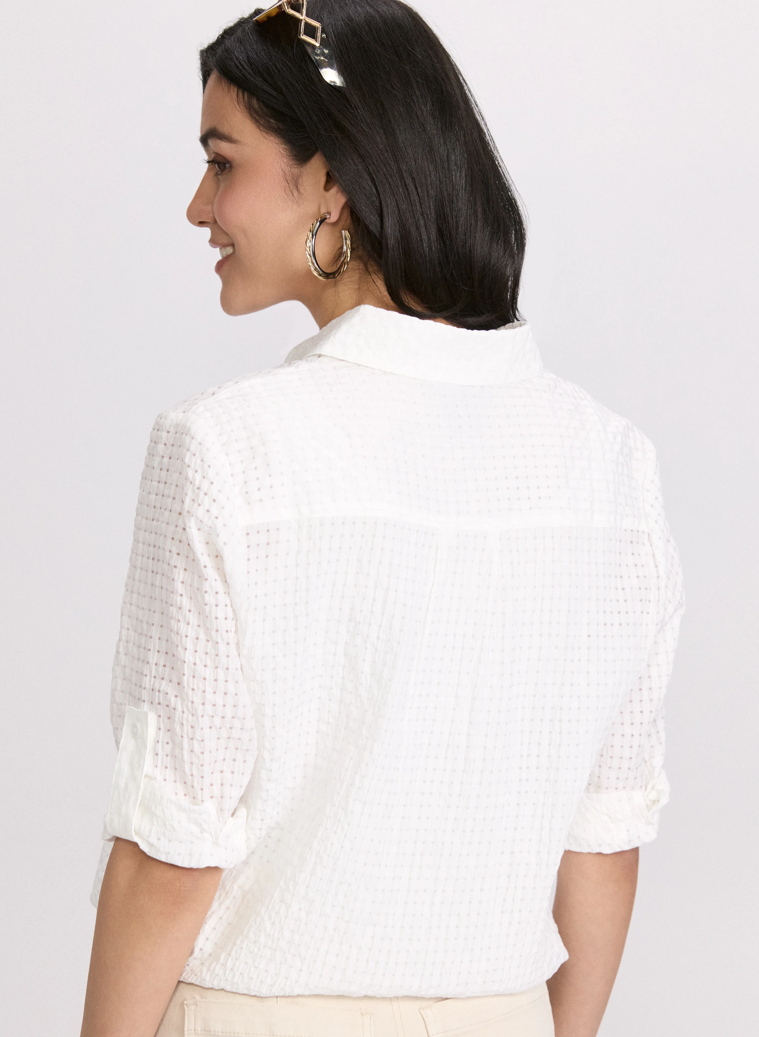 Textured Button-Down Blouse - Image 4