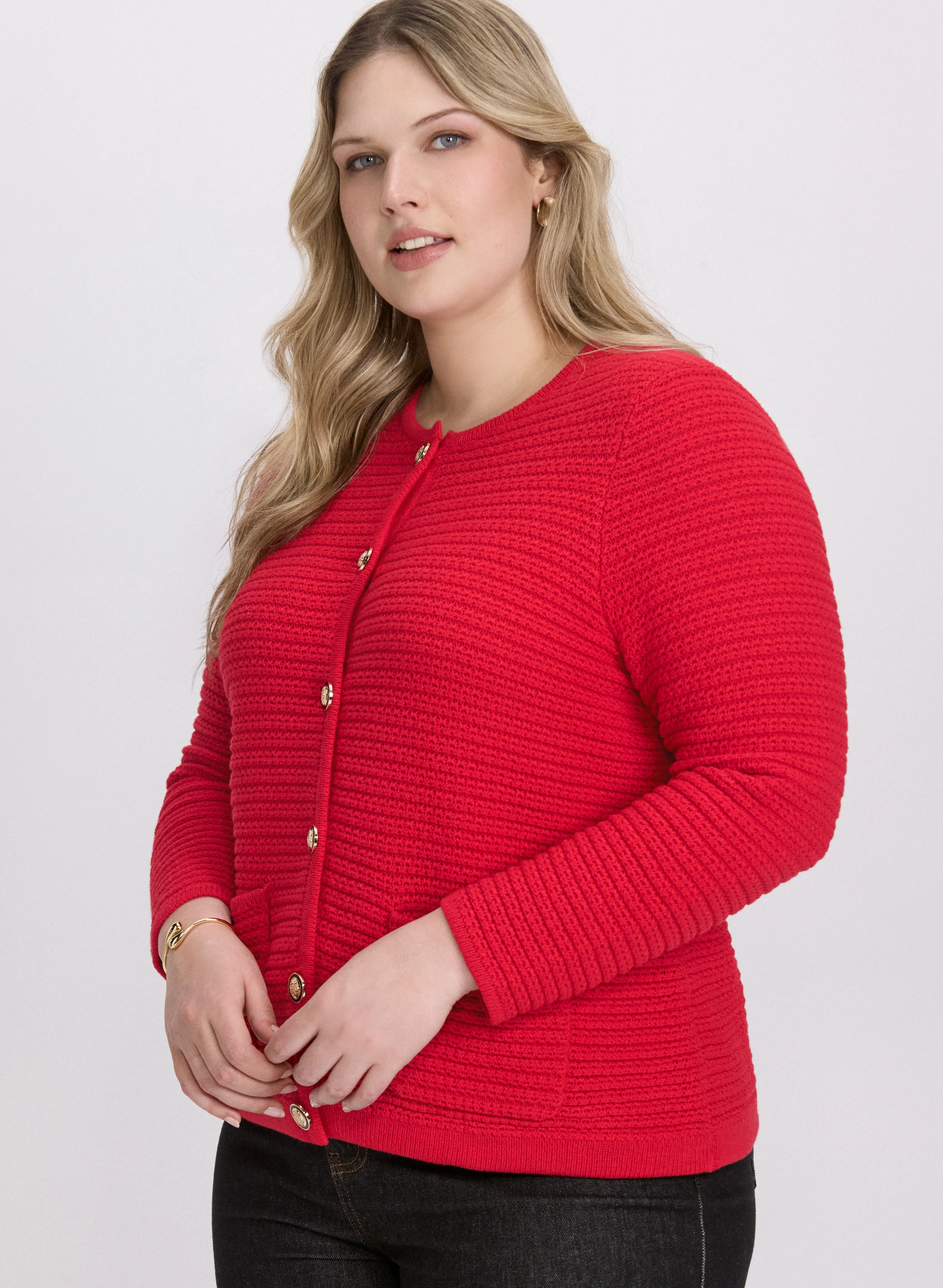 Textured Knit Cardigan - Image 2
