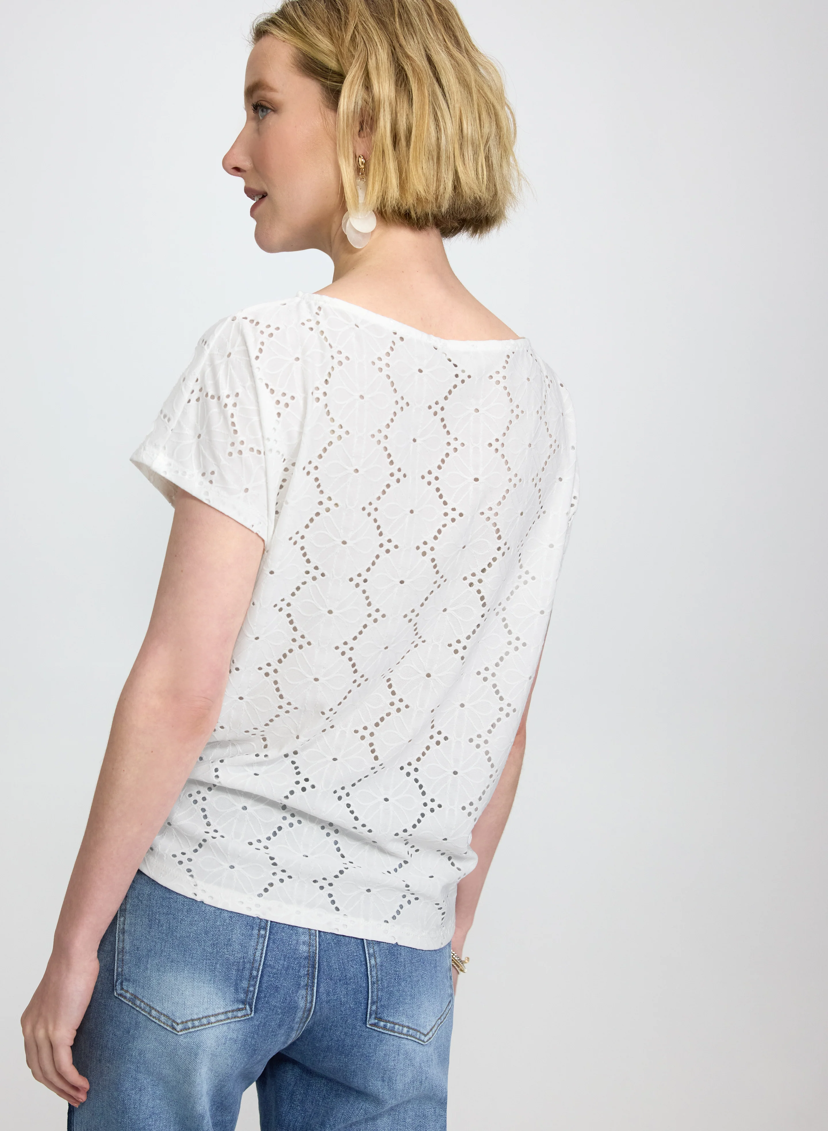 Tied-Hem Eyelet Top - Image 4