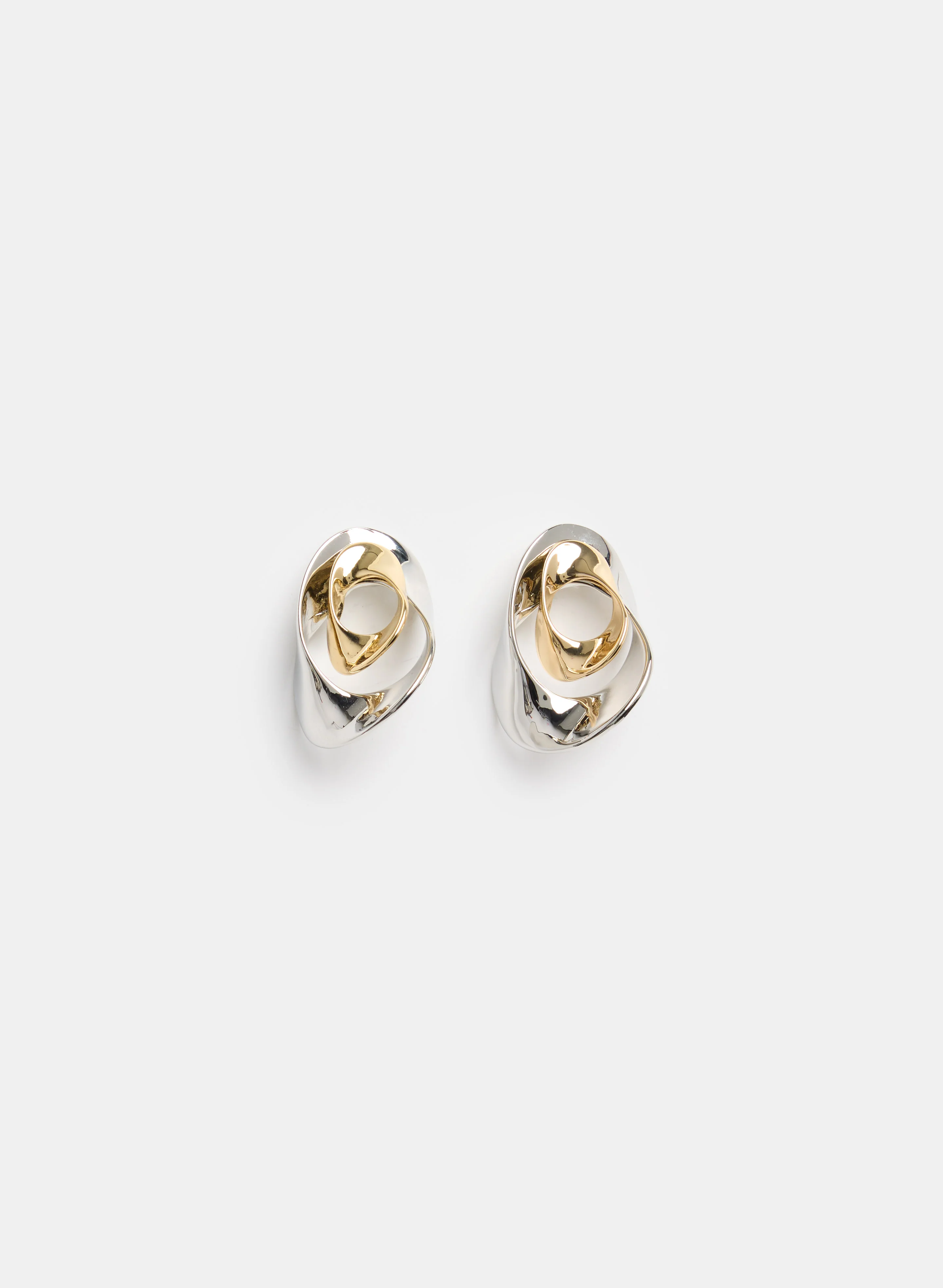 Two-Tone Button Earrings