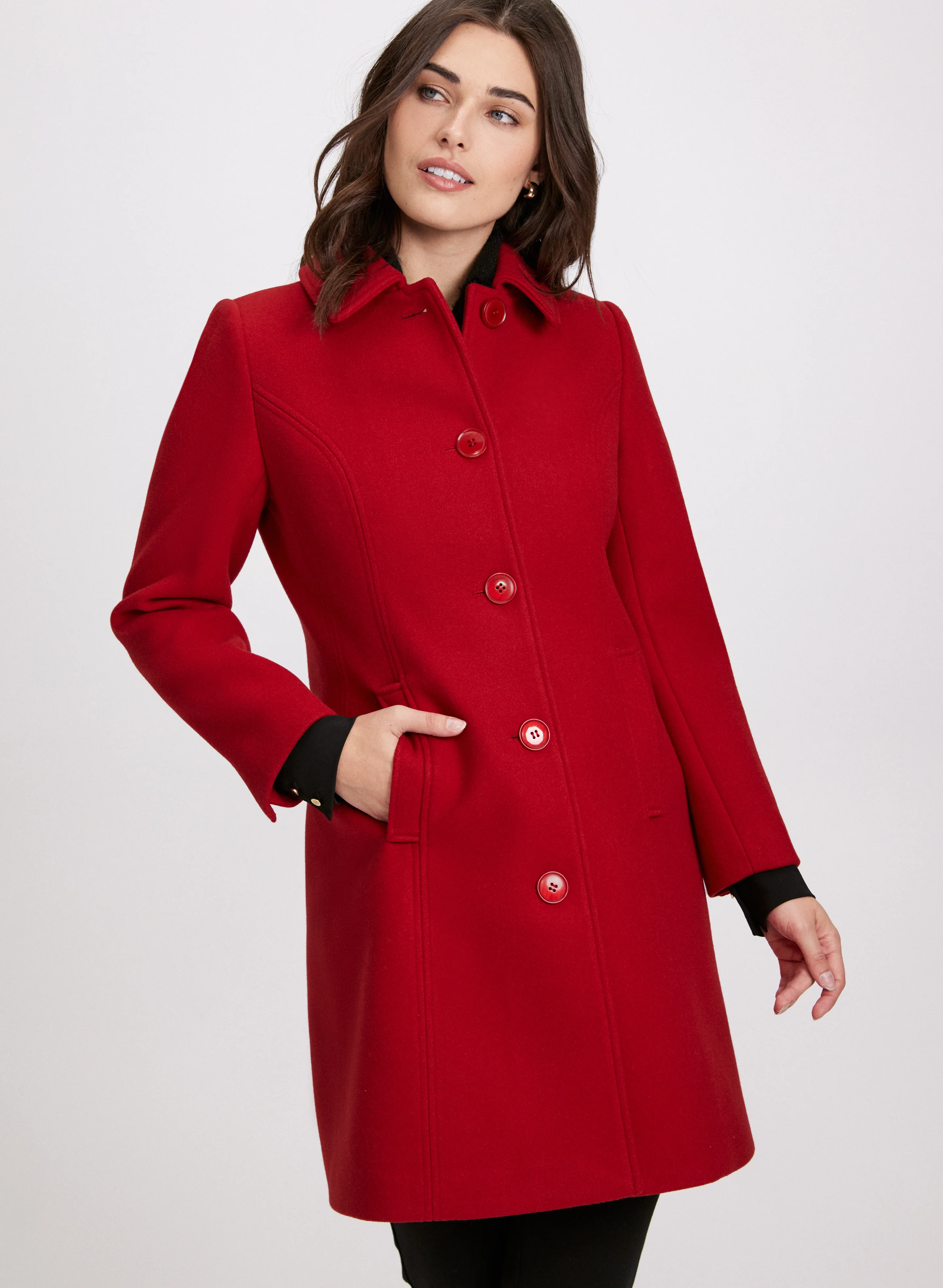 Stretch Wool-Blend Coat